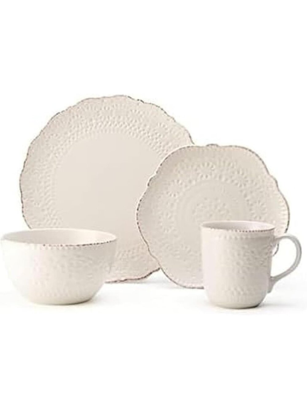 Elegant Off-White 16-Piece Stoneware Dinnerware Set for 4 - Durable & Stylish